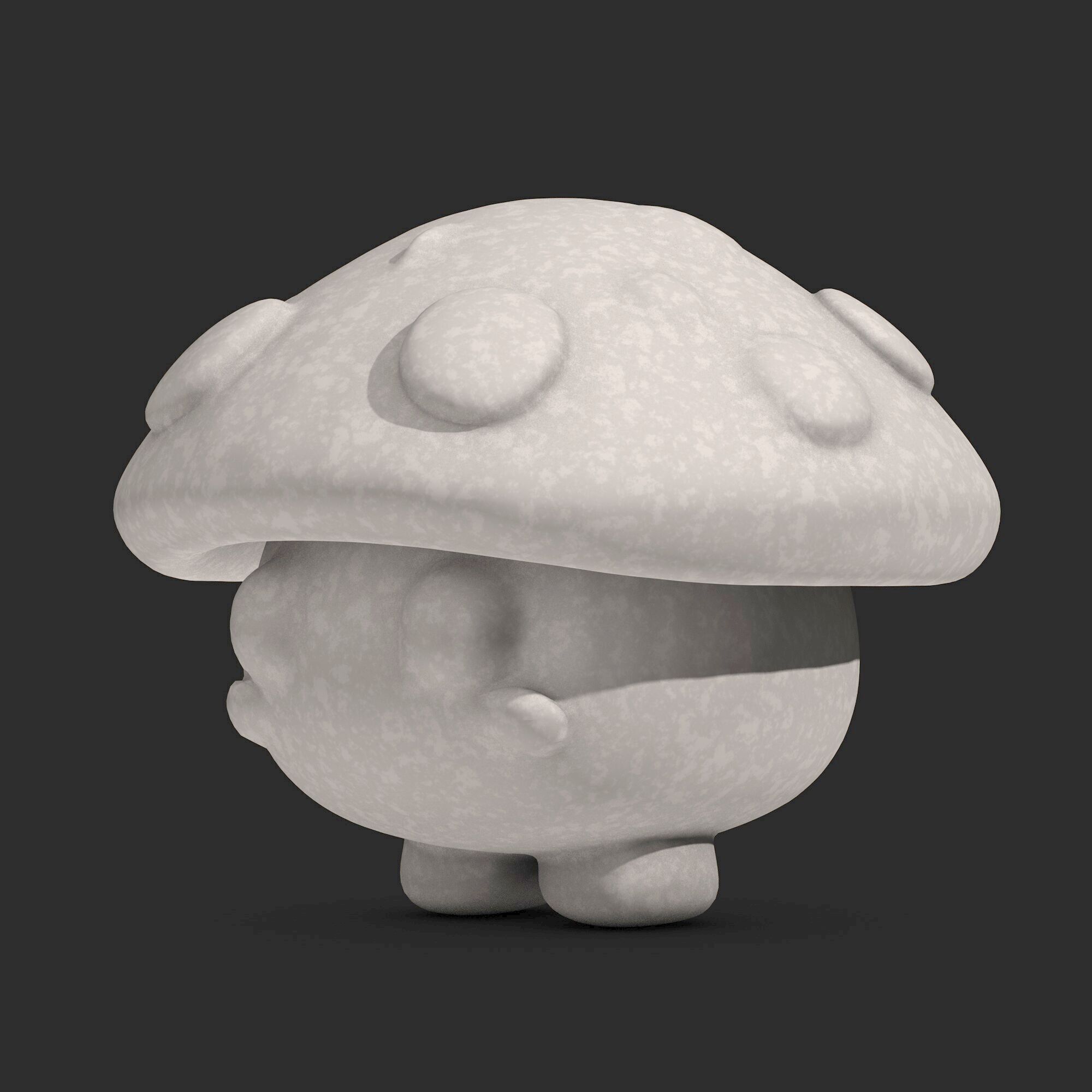 Cartoon Mushroom 3D print model_1