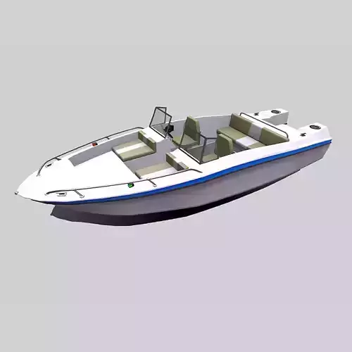 Ski Boat Low-poly PBR