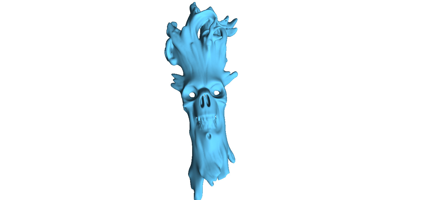 Wooden Skull 3D print model_2