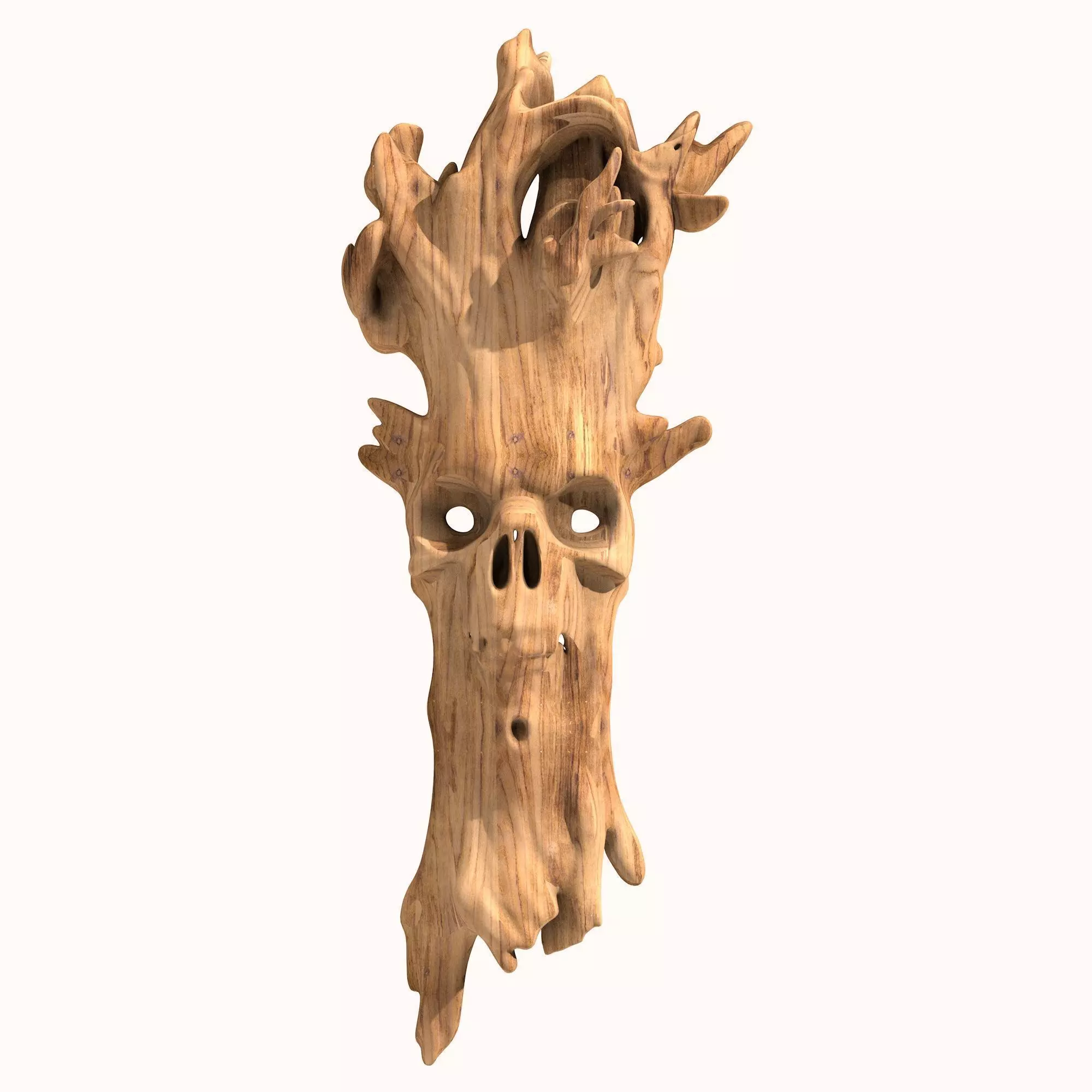 Wooden Skull 3D print model_0