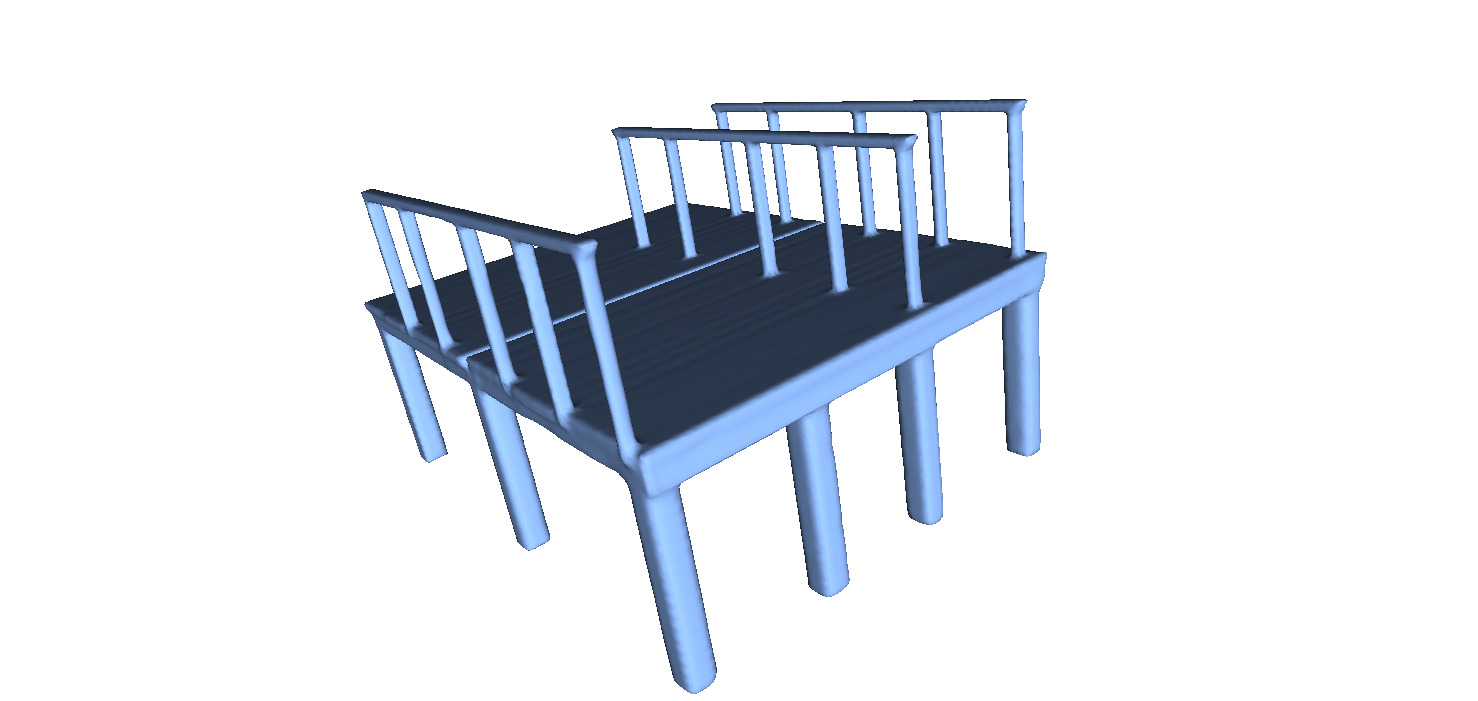 Wooden Pier Old 3D print model_4