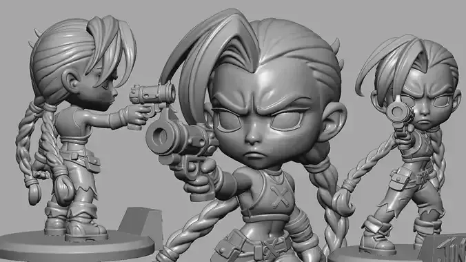 Jinx Chibi STL Figure  3D Printable Fan Art