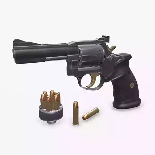 Manurhin MR 73 Revolver Low-poly PBR Low-poly 3D model