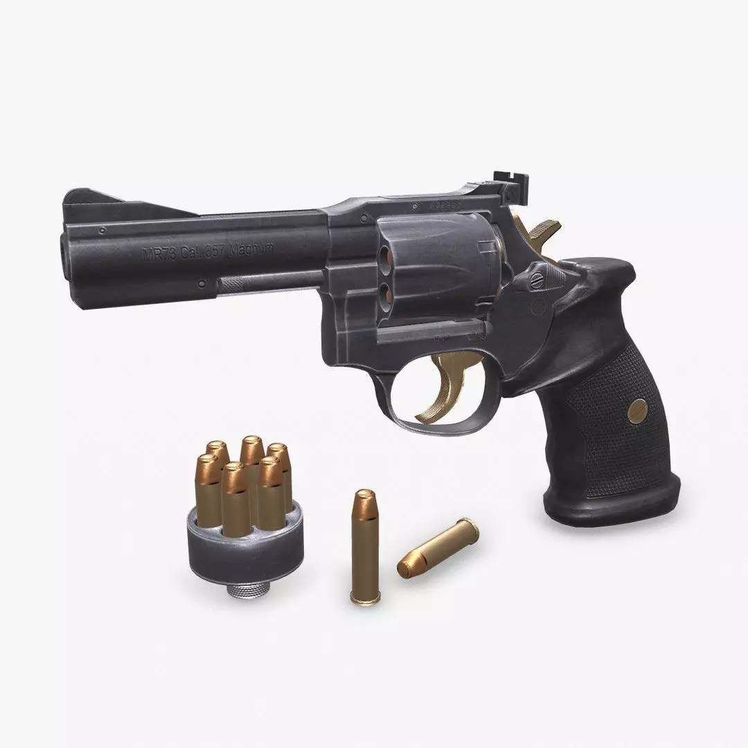 Manurhin MR 73 Revolver Low-poly PBR Low-poly 3D model