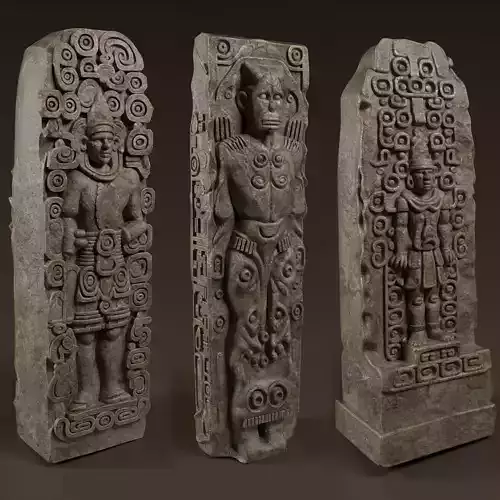 Stelae of Copan Mayan Monuments