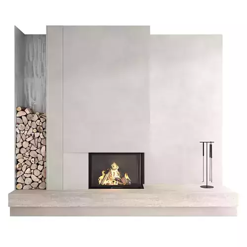 Decorative wall with fireplace 64