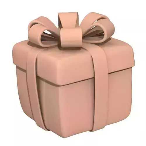 Realistic detailed 3d gift box 3D print model