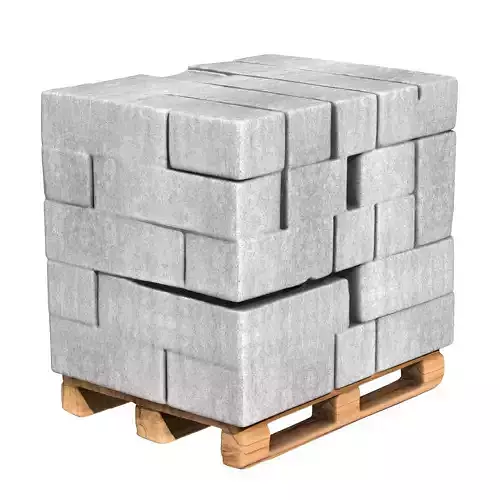 Pallet with concrete blocks 2 3D print model