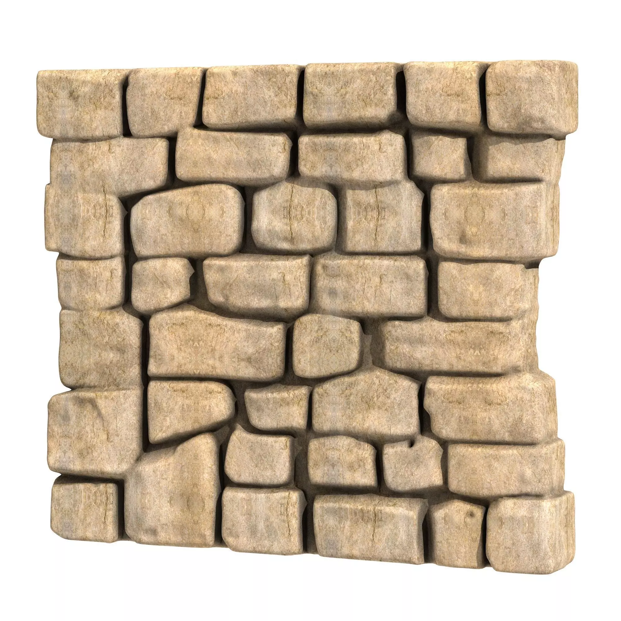 Medieval Stone Wall 2 3D print model_0