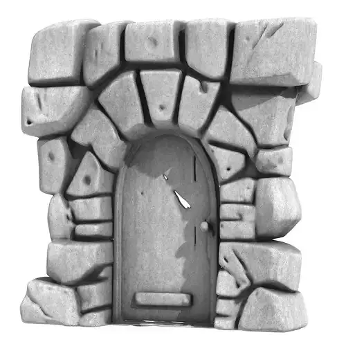 Medieval Stone Door 5 3D print model
