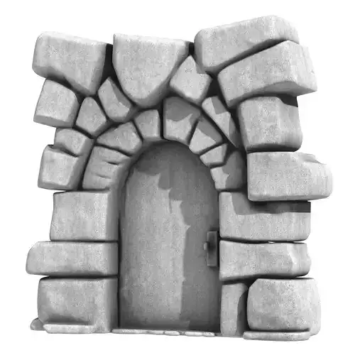 Medieval Stone Door 4 3D print model