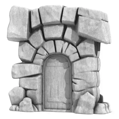 Medieval Stone Door 3 3D print model