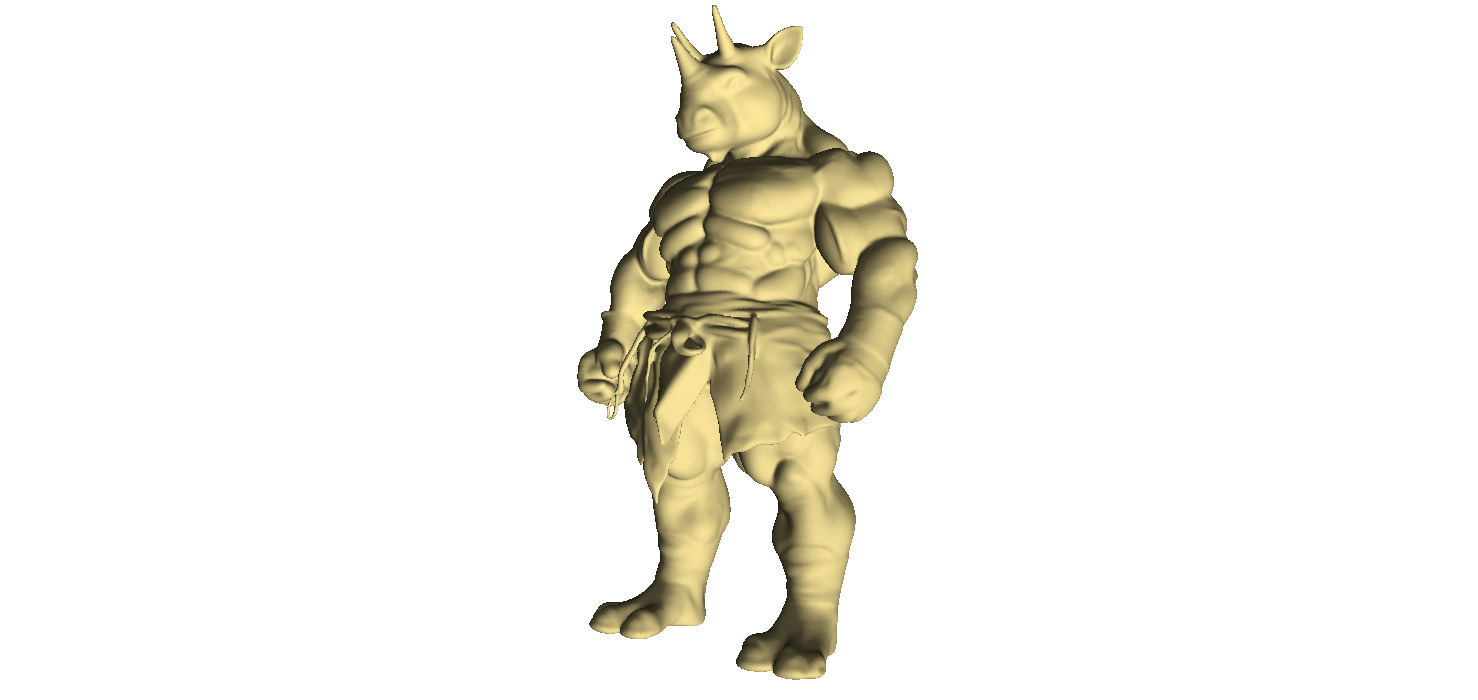 Humanoid animal warrior 3D print model_1