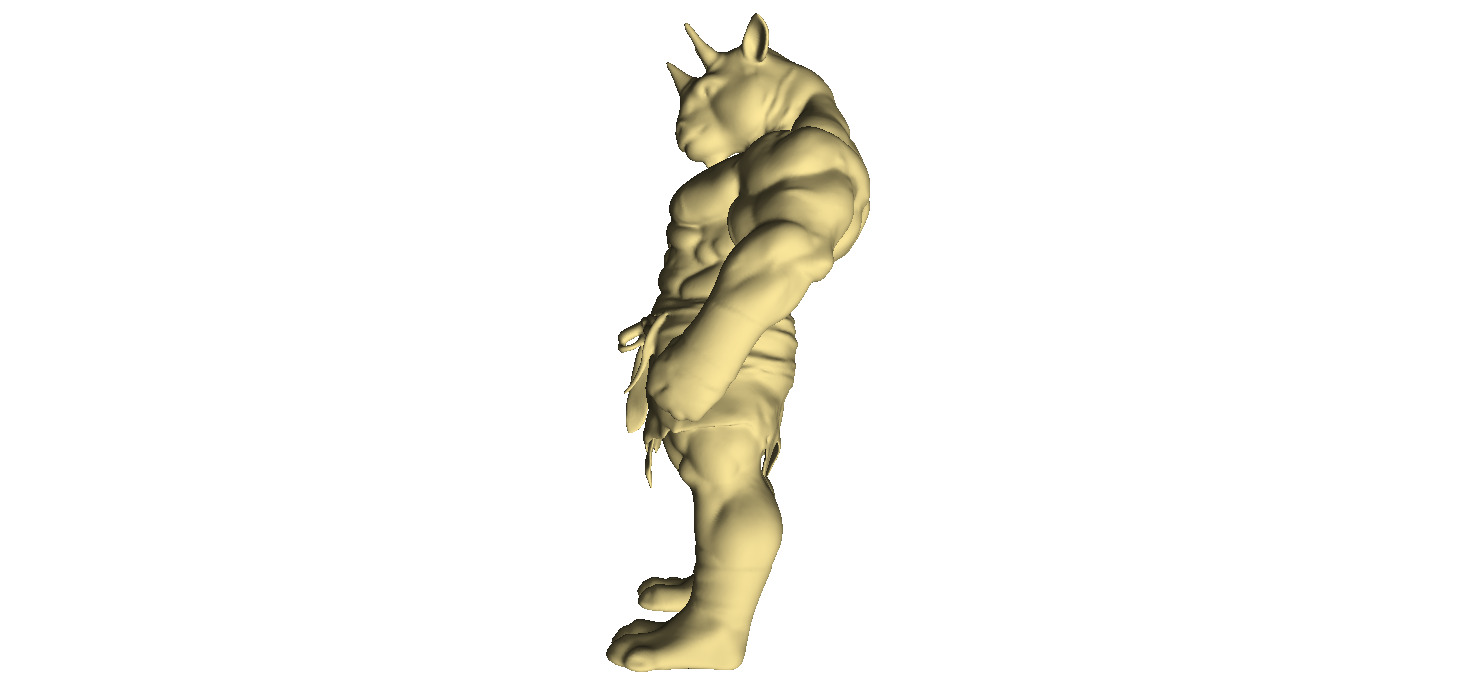 Humanoid animal warrior 3D print model_2