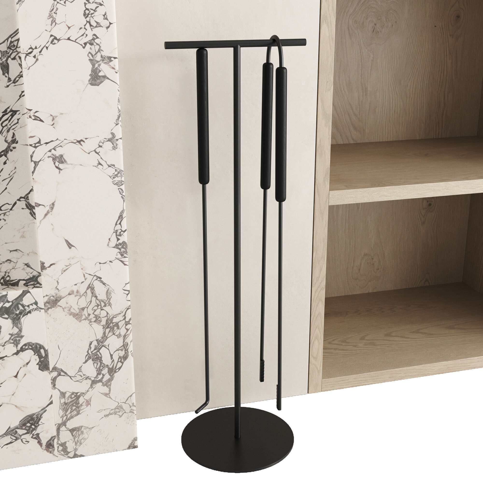 Decorative wall with fireplace 65 3D model_4