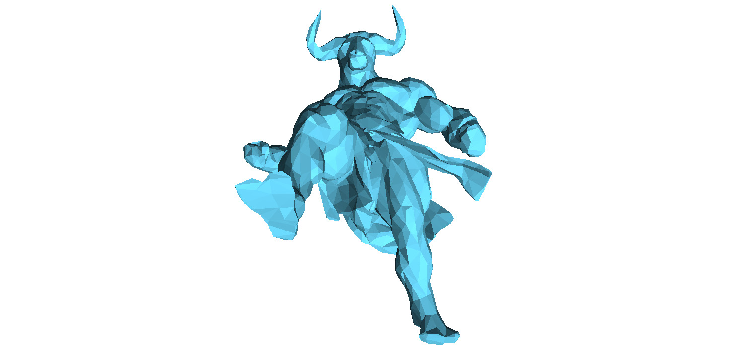 Buffalo Warrior Low Poly 3D print model_6