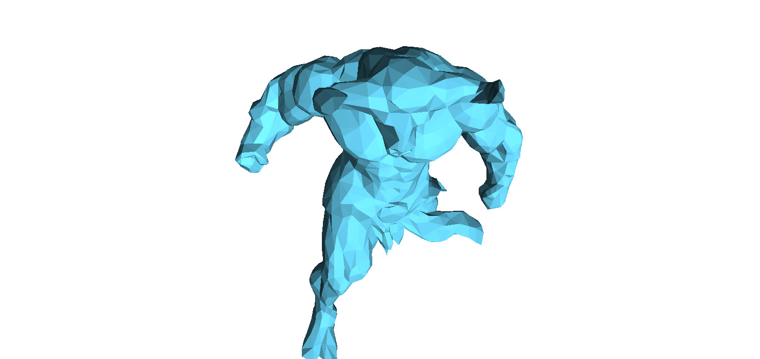 Buffalo Warrior Low Poly 3D print model_7