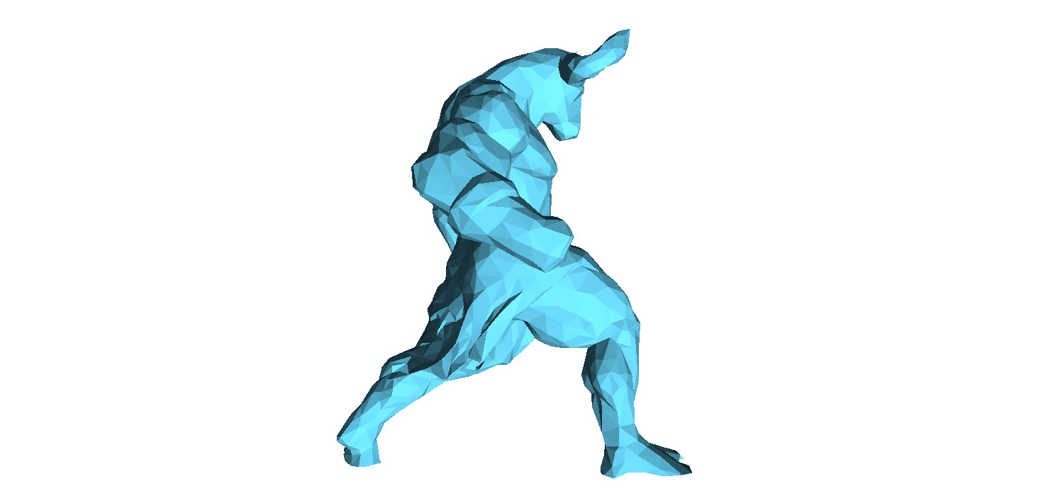 Buffalo Warrior Low Poly 3D print model_4