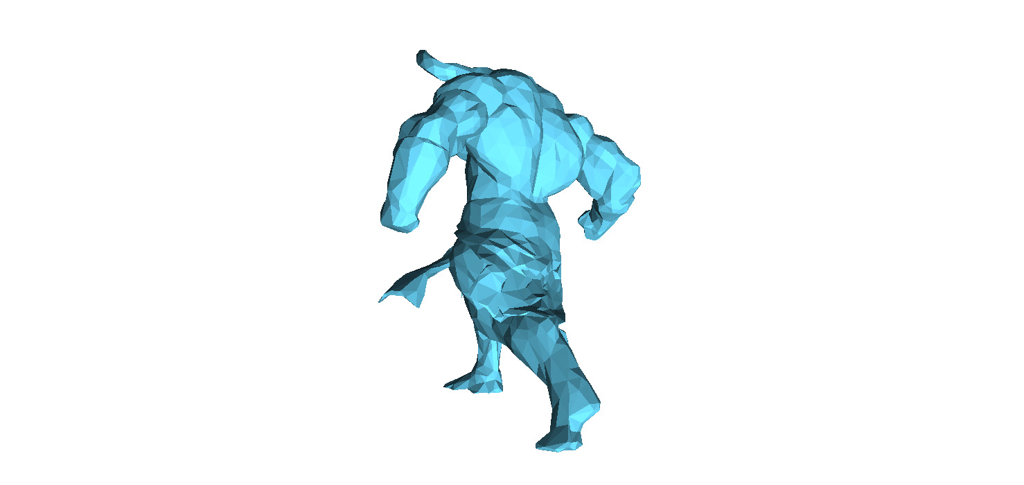 Buffalo Warrior Low Poly 3D print model_2