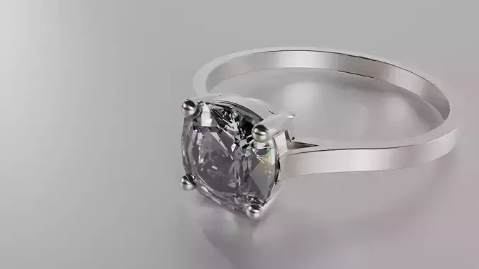 solitaire engagement ring cushion-cut diamond
