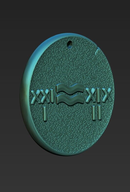 Zodiaque medal  Aquarius 3D print model_3