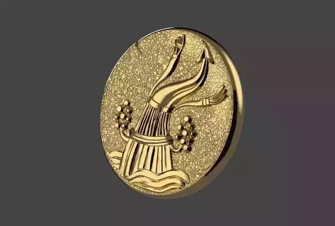 Zodiaque medal  Aquarius 3D print model