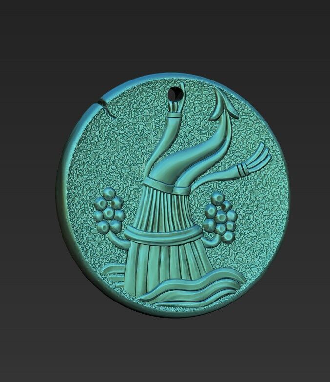 Zodiaque medal  Aquarius 3D print model_2
