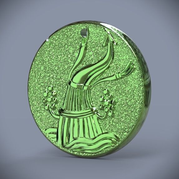 Zodiaque medal  Aquarius 3D print model_5