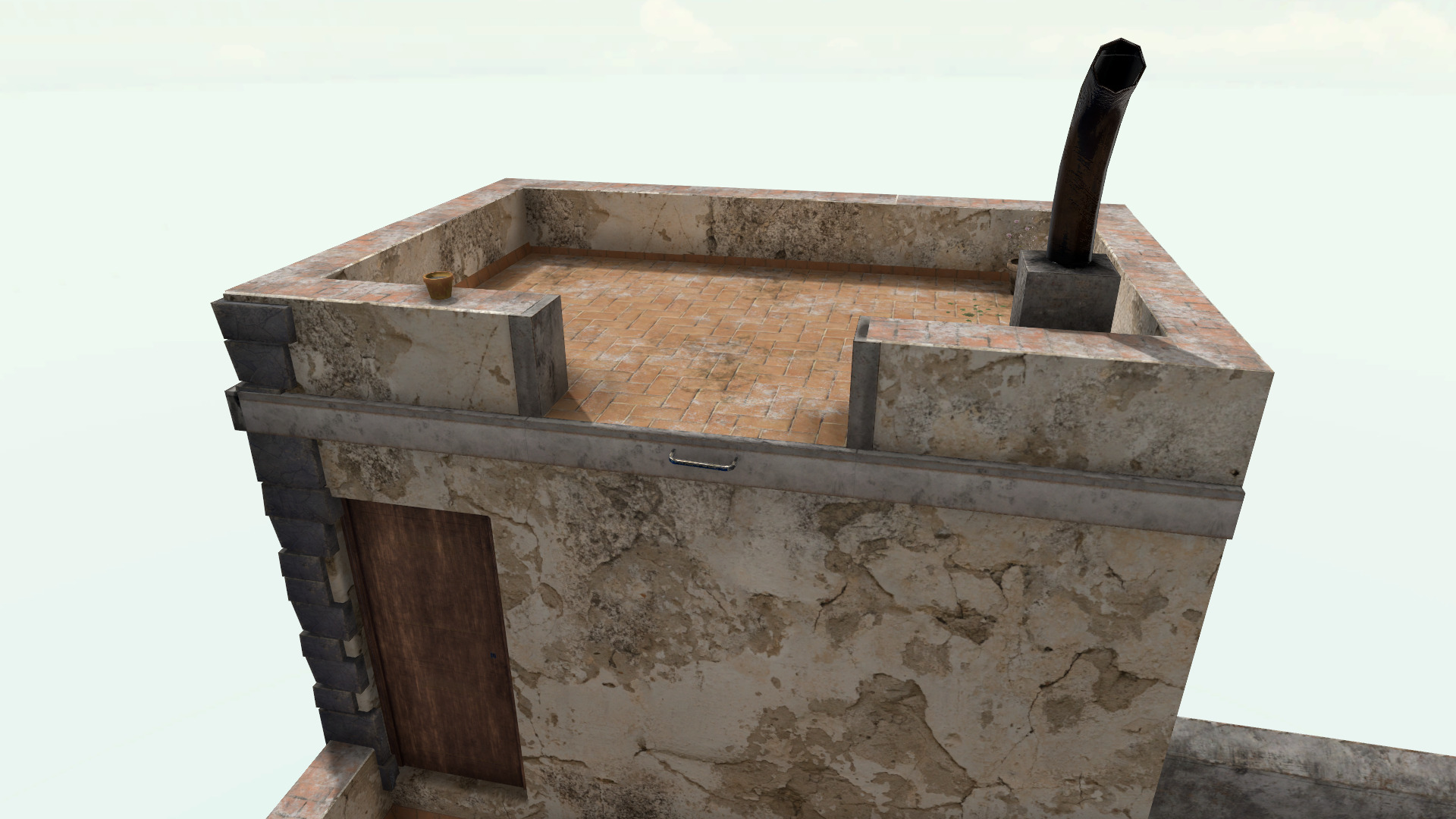 Old High-Quality 3D Colonial House Low-poly 3D model_3