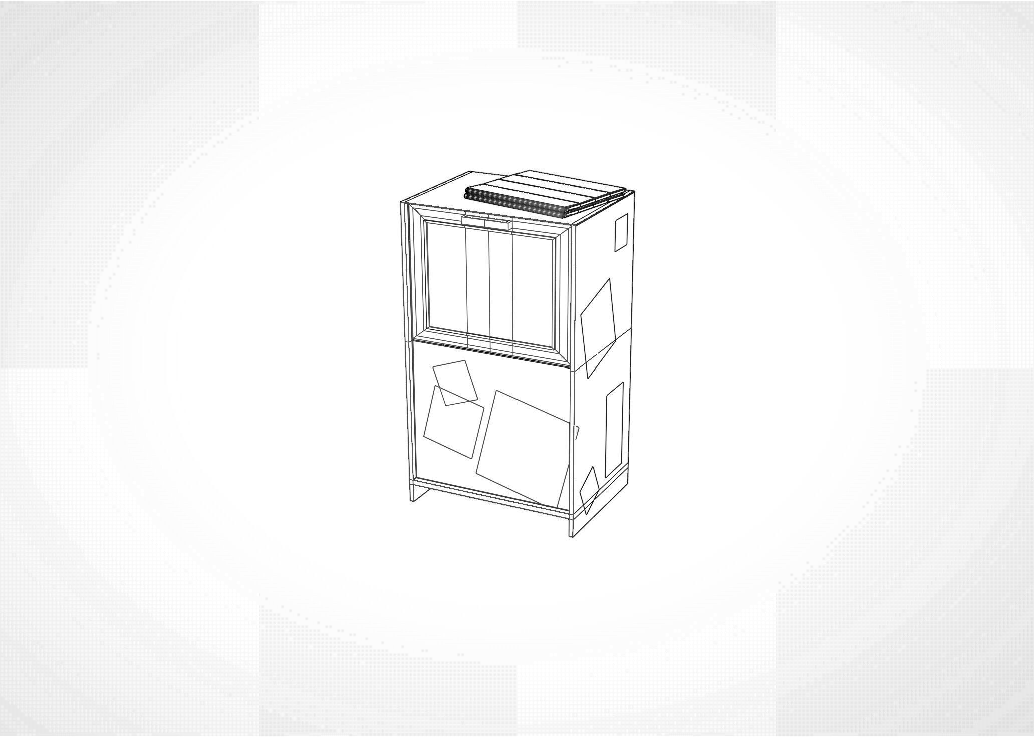 Newspaper box Free 3D model_2