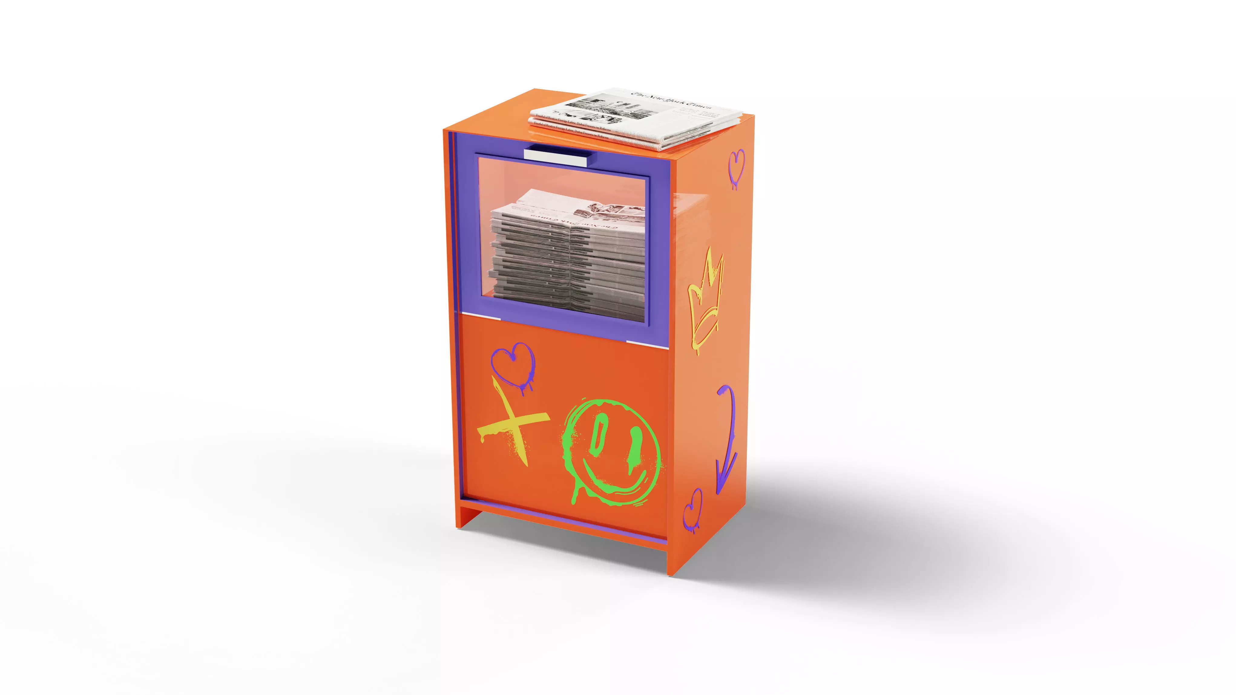 Newspaper box Free 3D model_0