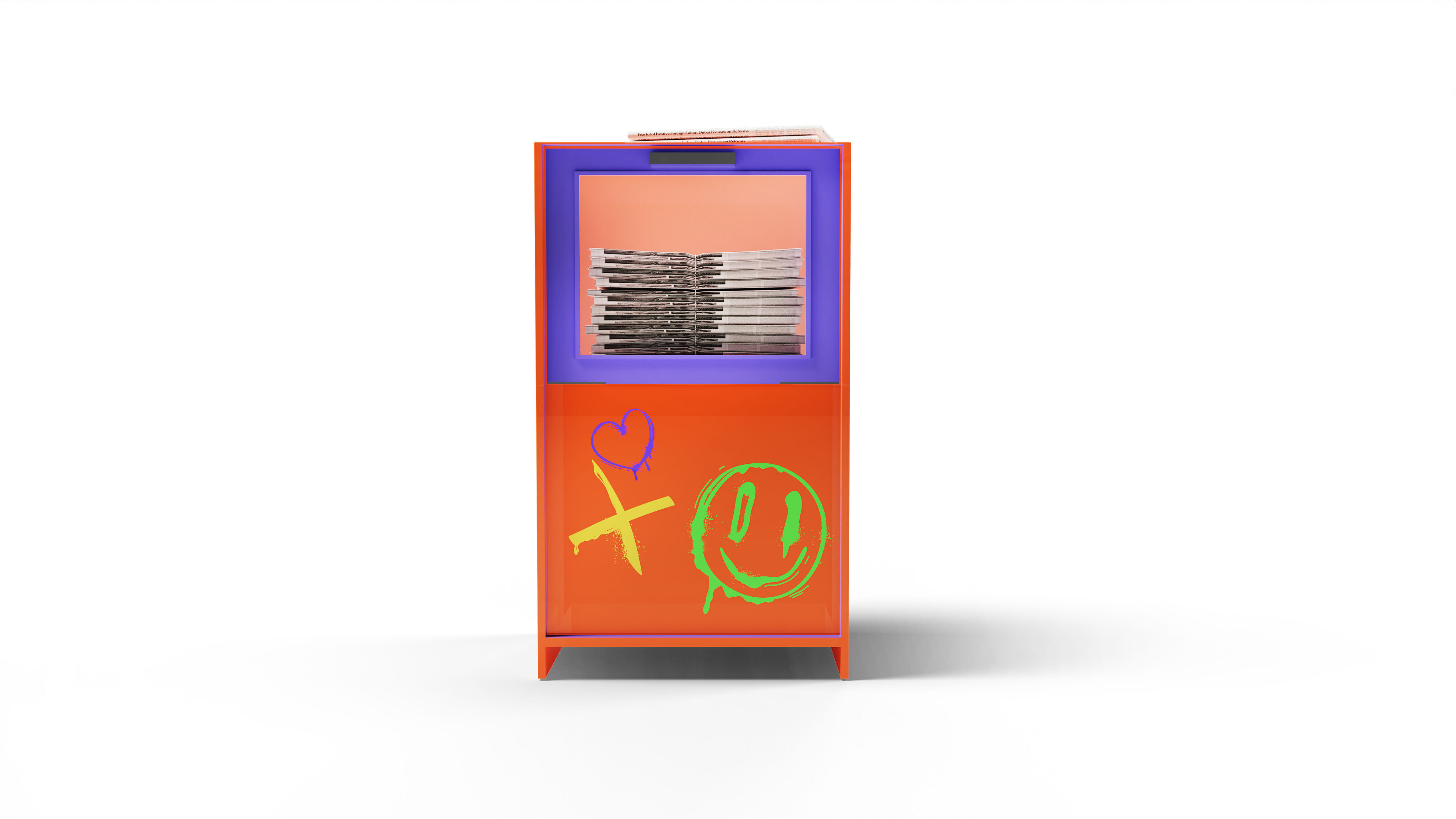 Newspaper box Free 3D model_1