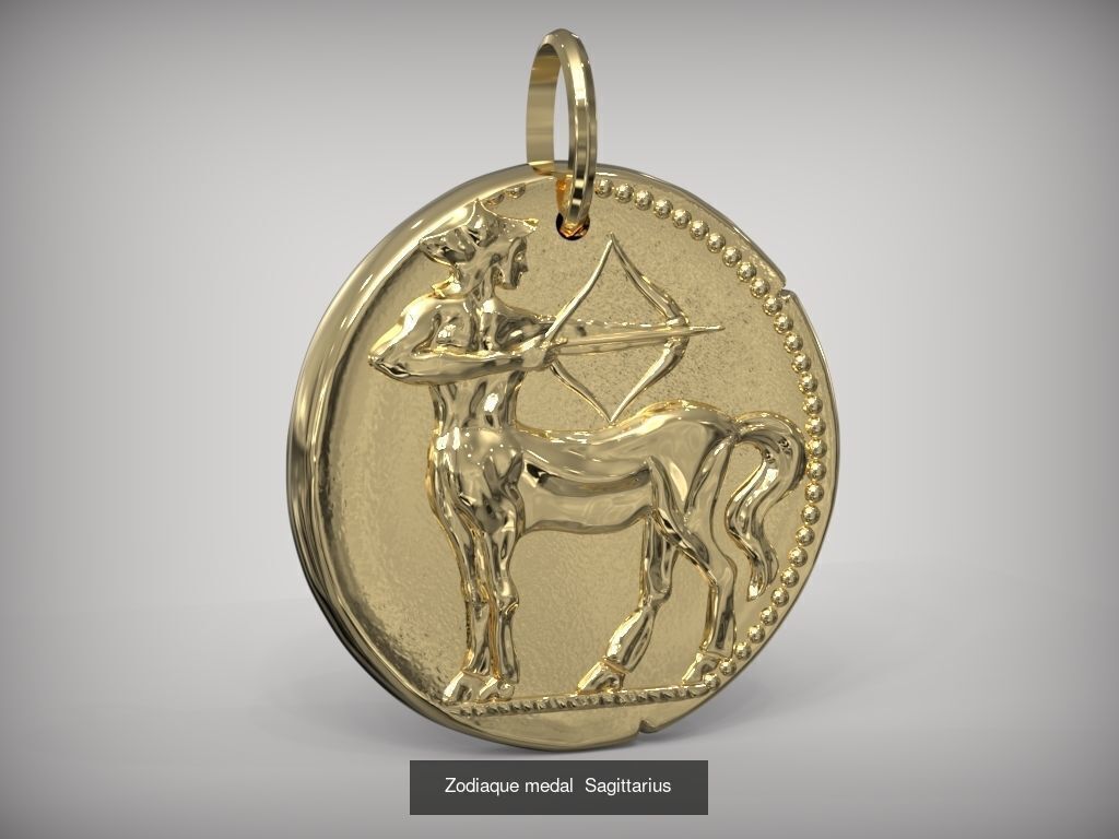 Zodiaque medals 3D Model Collection_4