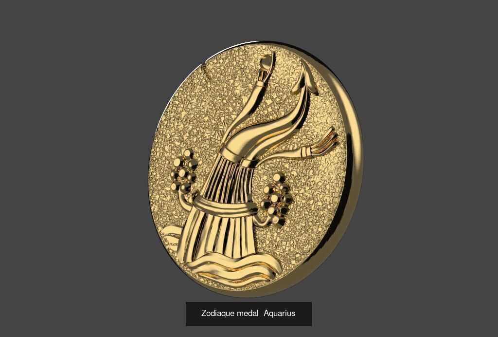 Zodiaque medals 3D Model Collection_8