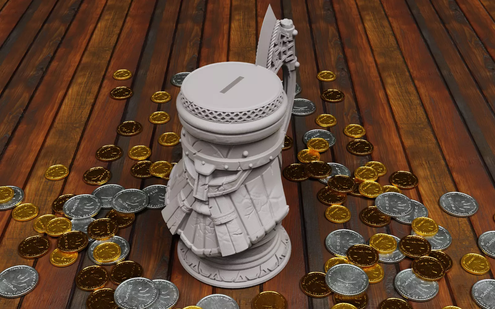 Dwarven mug money box 3D print model_0