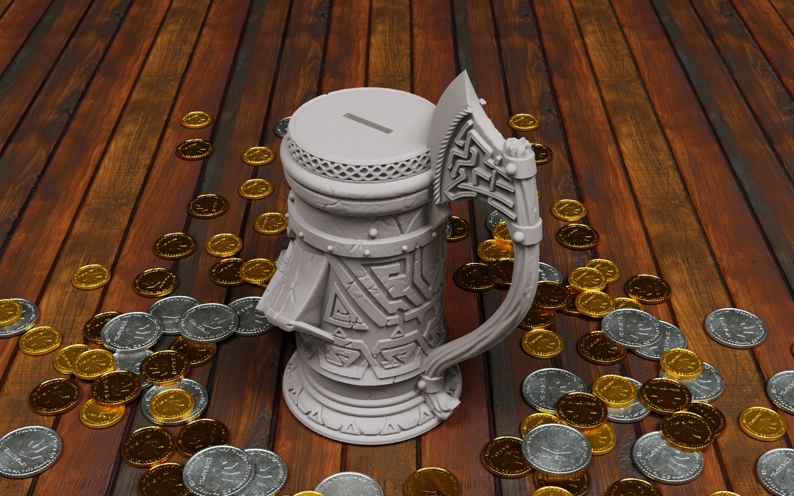 Dwarven mug money box 3D print model_1