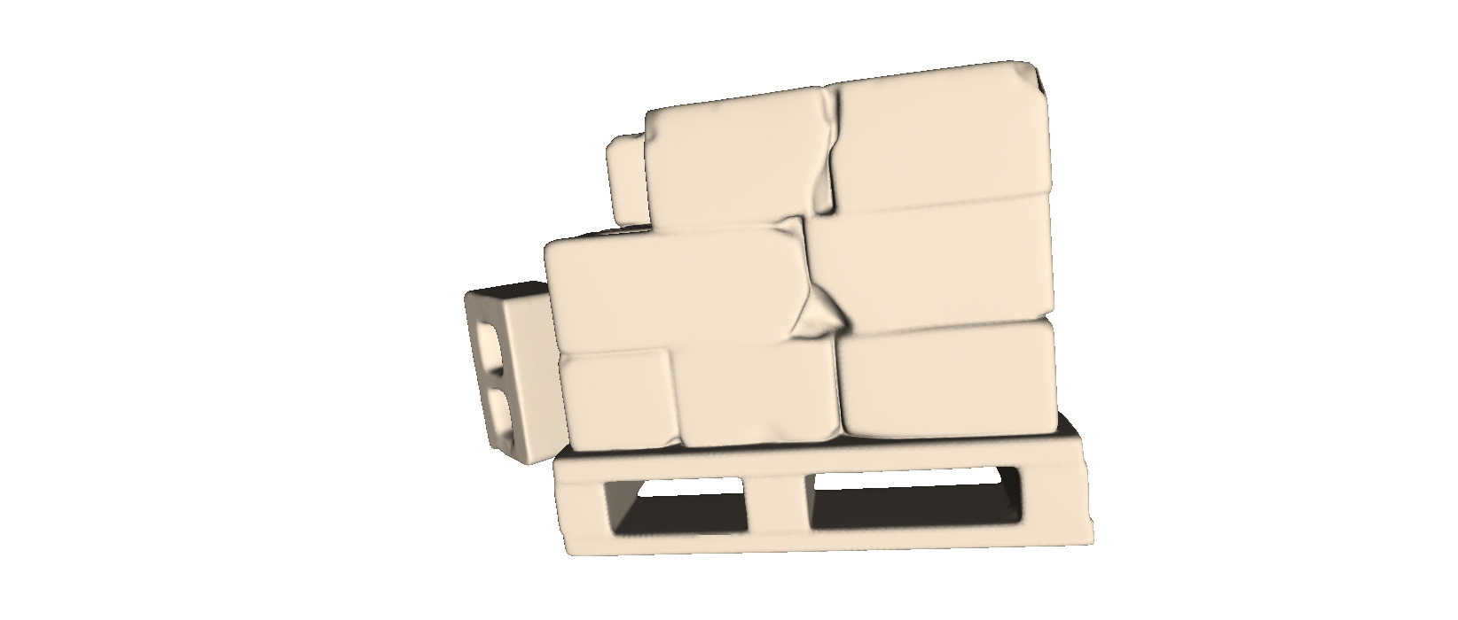 Pallet with concrete blocks 3D print model_2