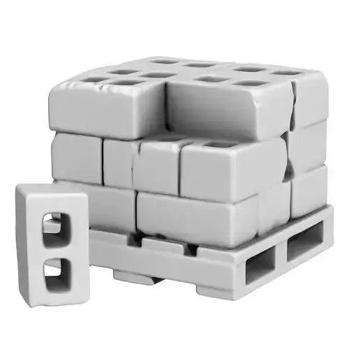 Pallet with concrete blocks