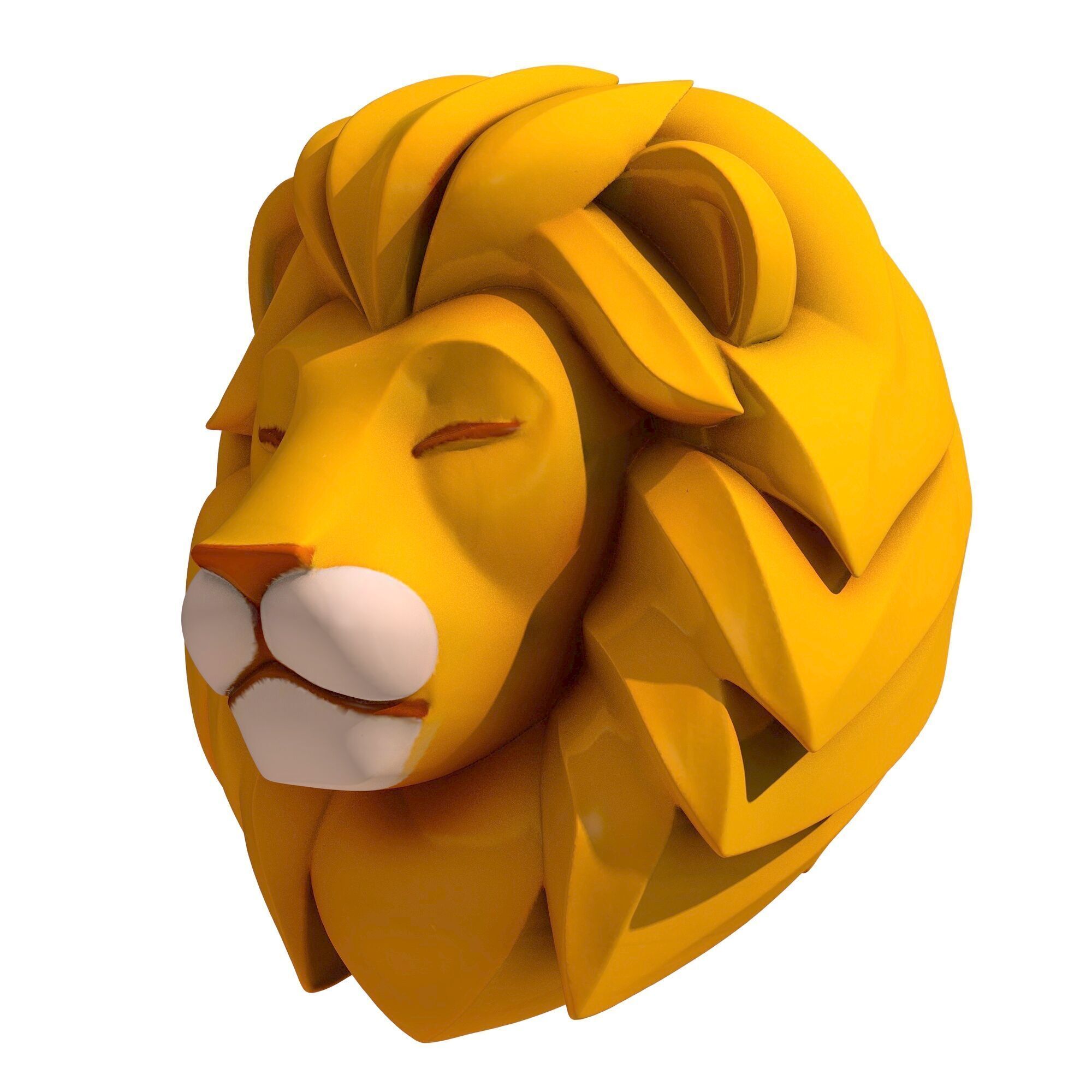 Cartoon Lion Head  3D print model_1