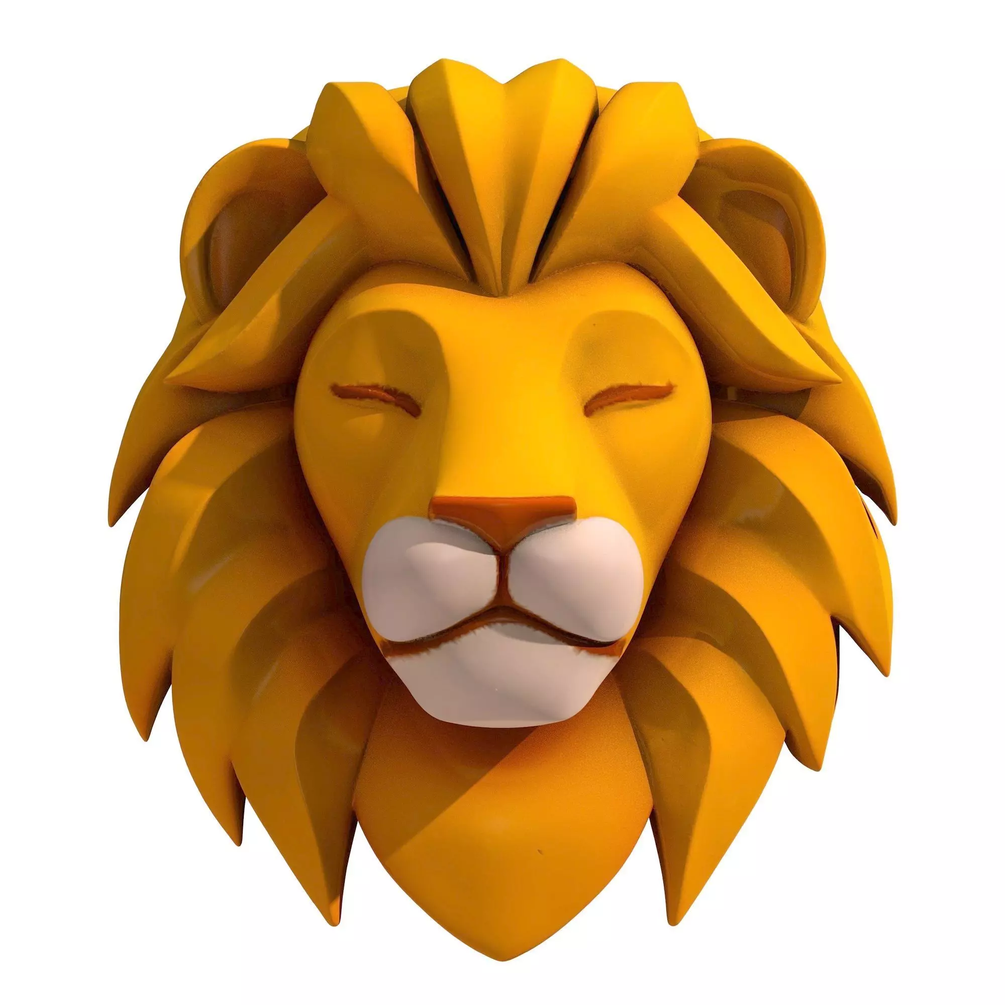 Cartoon Lion Head  3D print model_0