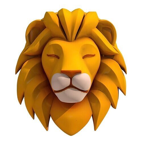 Cartoon Lion Head  3D print model