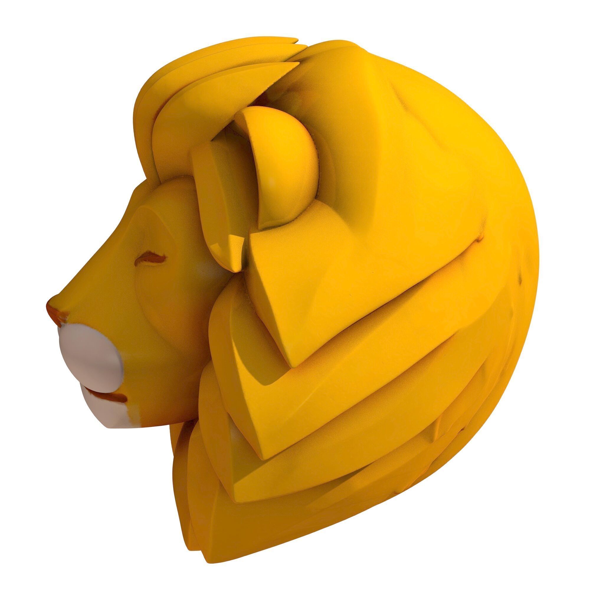 Cartoon Lion Head  3D print model_4