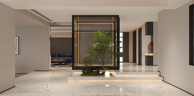 Villa Basement Interior Scene 3D model