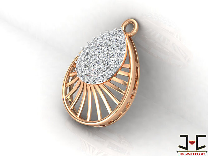 0253 - Diamond Studded Pendant Set for Girls - JCADHub 3D print model