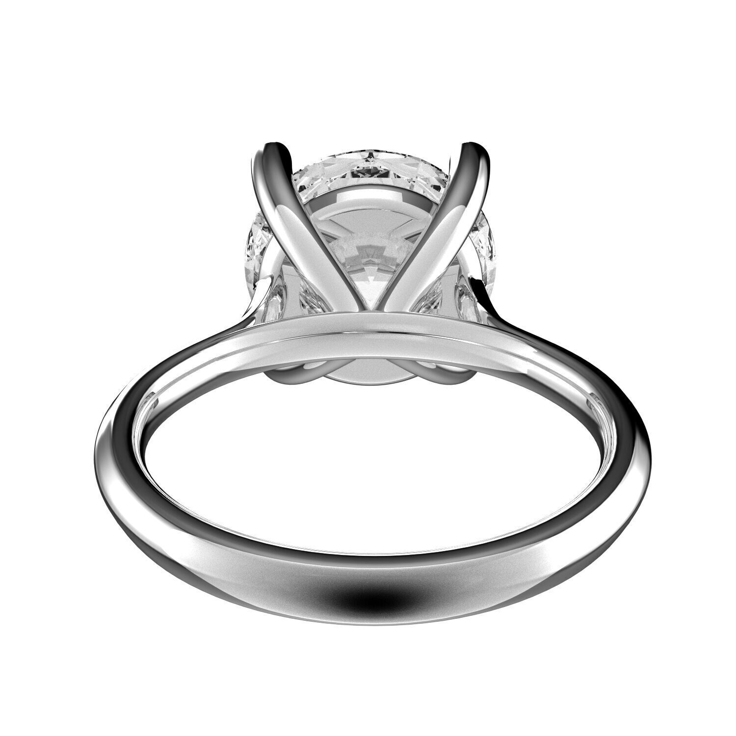 Classic Shoulder Solitaire Ring - Round 10-2 mm - 400 ct points 3D print model_4