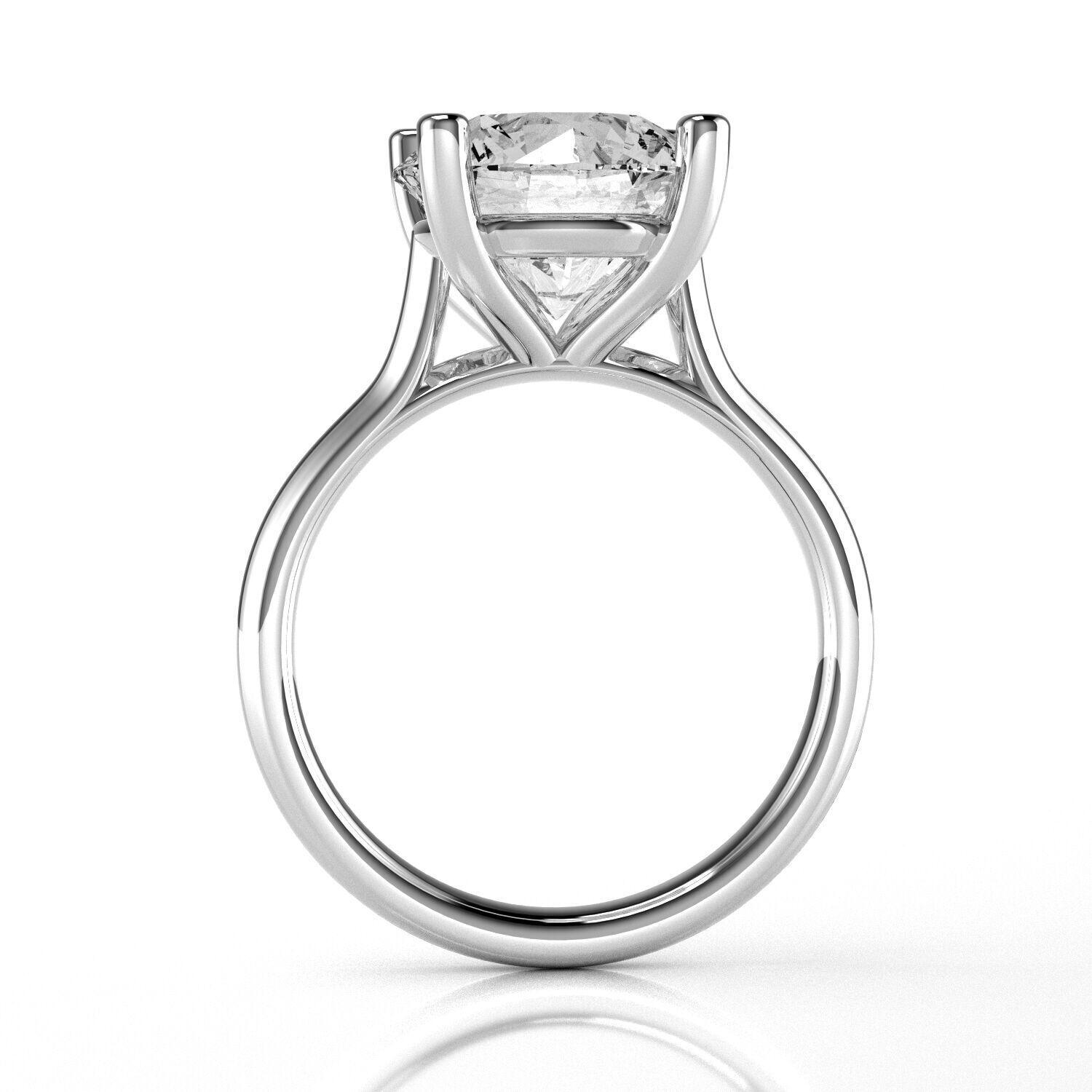 Classic Shoulder Solitaire Ring - Round 10-2 mm - 400 ct points 3D print model_3
