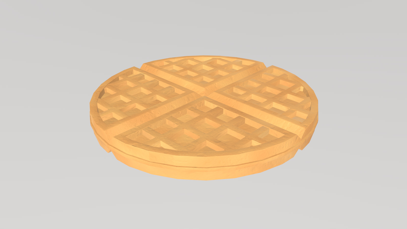 Stylized Low-Poly Waffle Low-poly 3D model_2