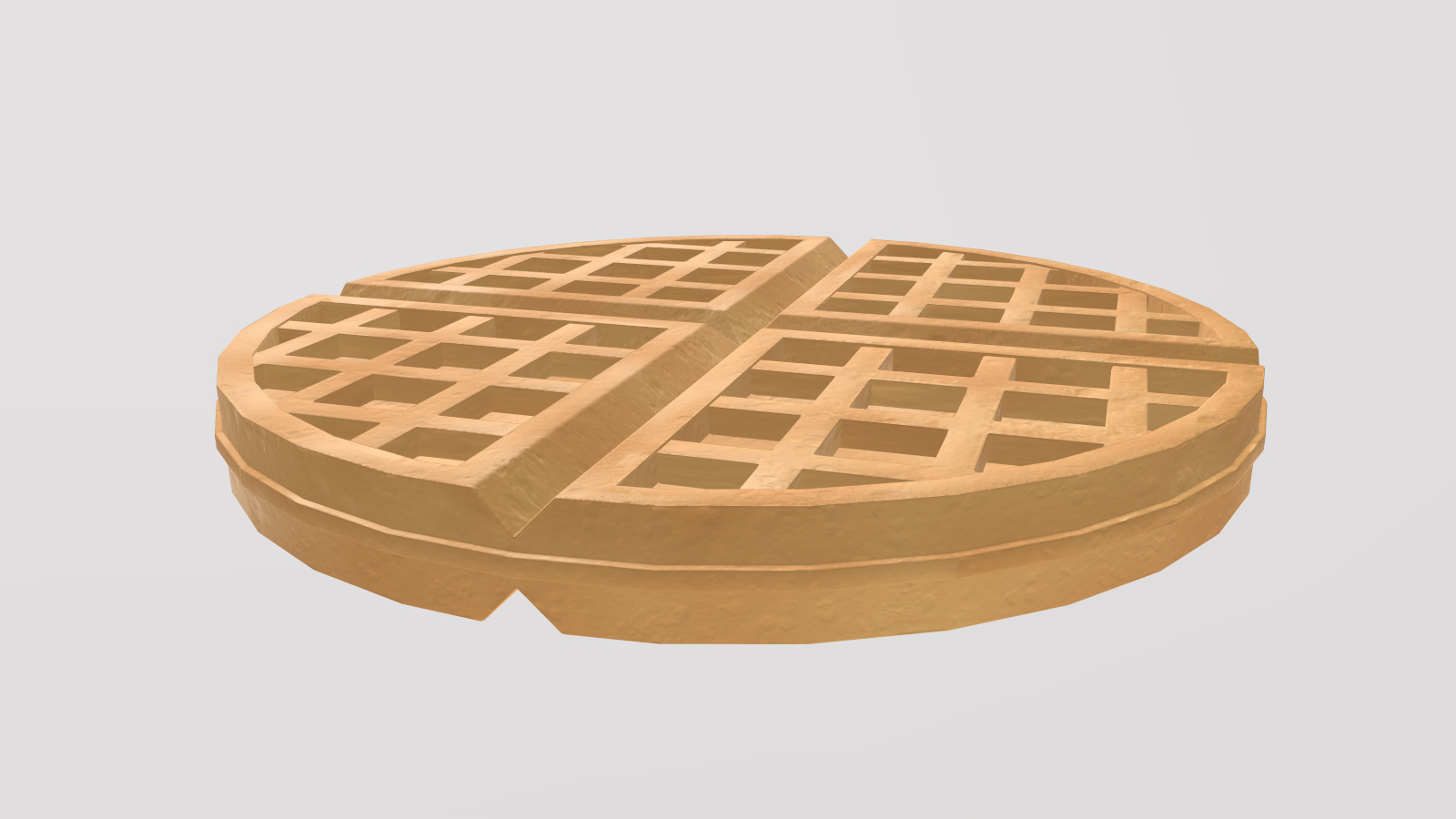 Stylized Low-Poly Waffle Low-poly 3D model_4