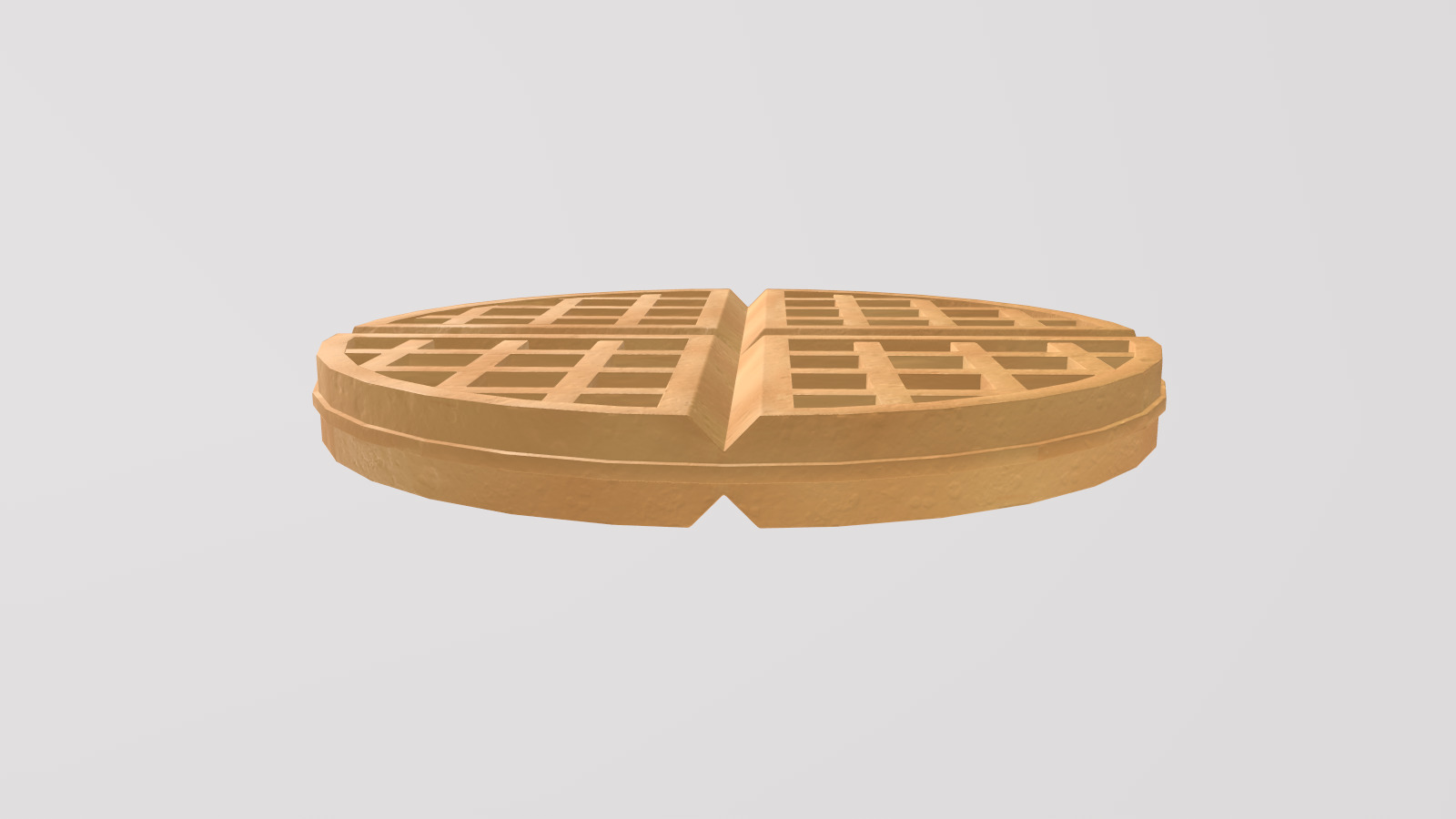 Stylized Low-Poly Waffle Low-poly 3D model_5