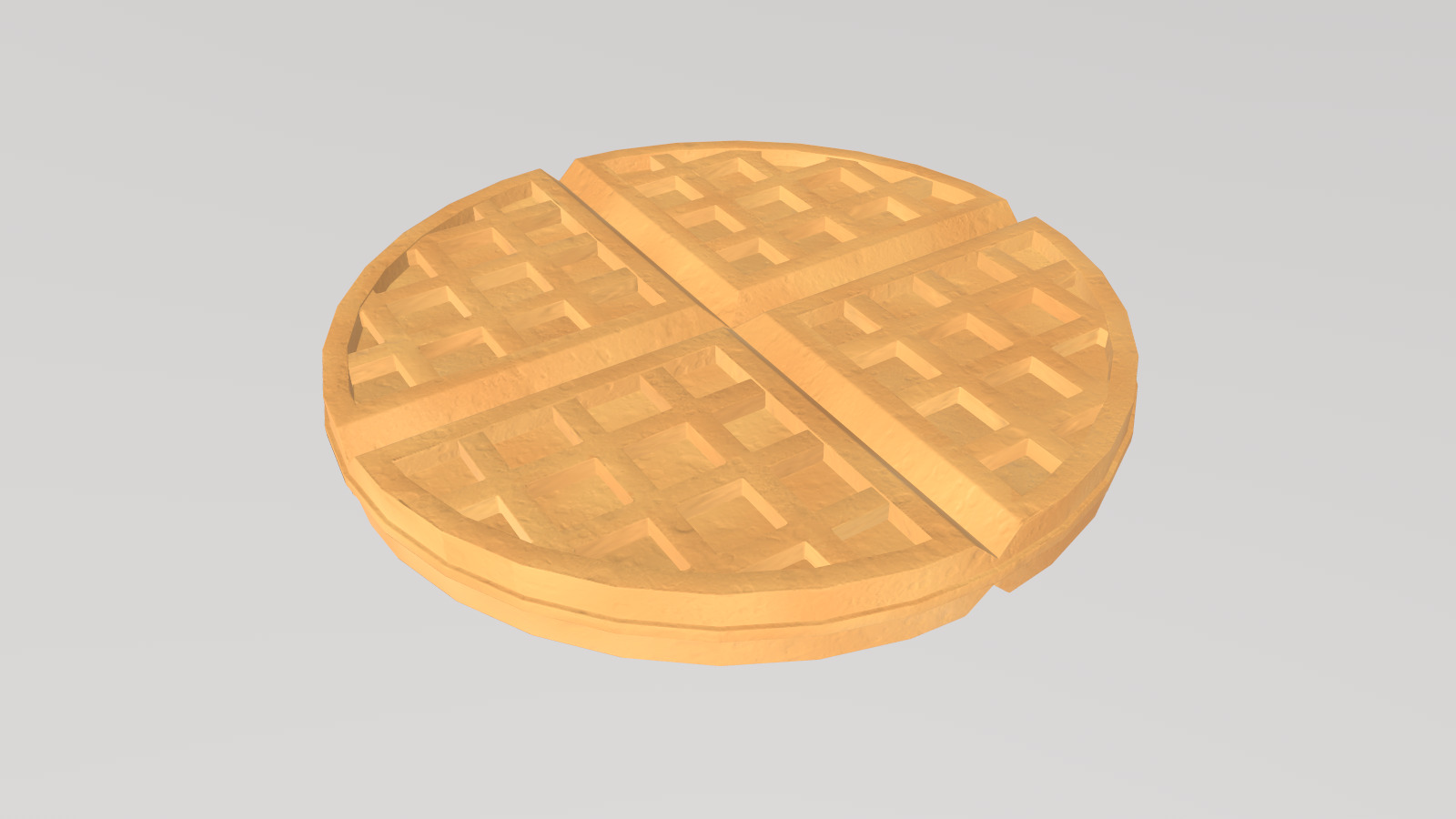 Stylized Low-Poly Waffle Low-poly 3D model_3